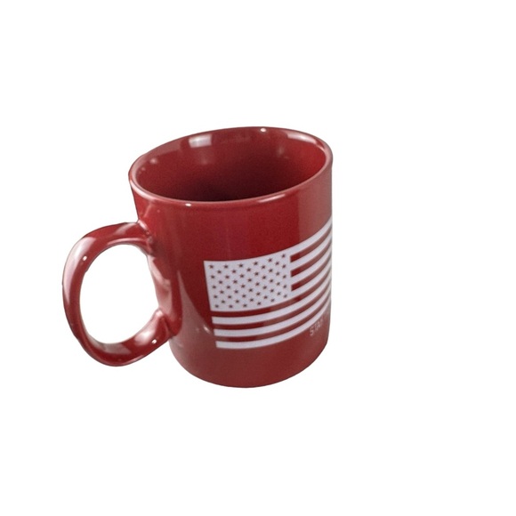 Life Is Good Dark Red Stay True White USA Flag Heavy Ceramic Coffee Cup Tea Mug - Picture 6 of 13